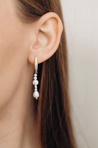 Earrings with mixed pearls "Amelia", Steel