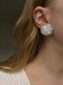Hand-Embroidered Crystal Earrings (larger), Steel, 20 mm
