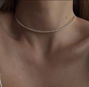 Classic Micro-Pearl Necklace, 36 см, Steel