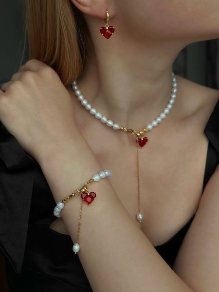Сережки &laquo;Red hearts&raquo; AA574512 фото