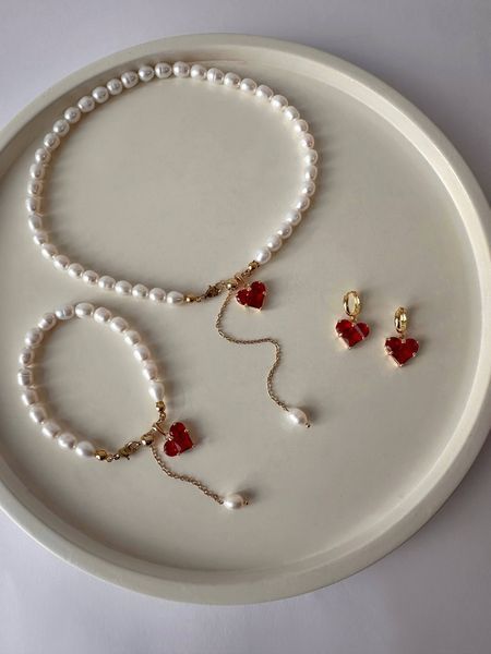 Сережки &laquo;Red hearts&raquo; AA574512 фото