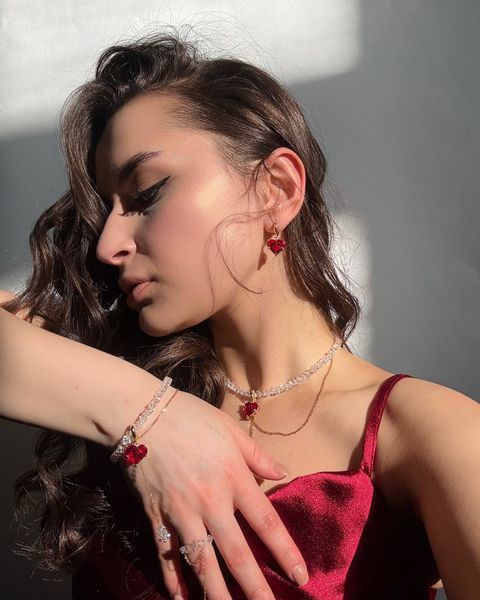 Сережки &laquo;Red hearts&raquo; AA574512 фото