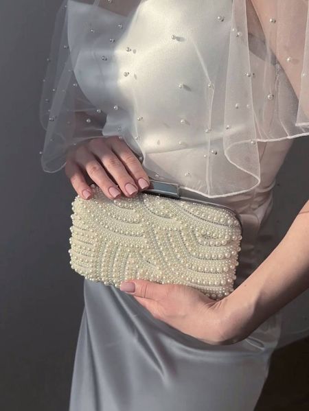 Сумка клатч &laquo;Pearl &Eacute;clat&raquo; двостороння, silver color
