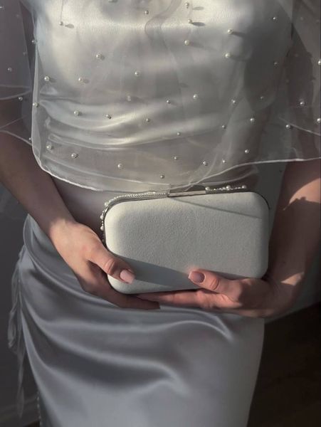 Сумка клатч &laquo;Pearl &Eacute;clat&raquo; двостороння, silver color