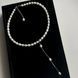 Pearl Necklace with Tie Extension, Steel