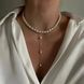 Pearl Necklace with Tie Extension, Steel