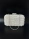 Removable short classic clutch strap, silver color