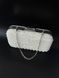 Removable short classic clutch strap, silver color