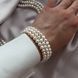 Tiered Pearl Bracelet, 3 layers, Steel, рисова