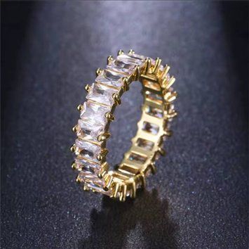 Eternity Band Ring, gold‑plated, 16.5
