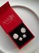 Earrings with hand-embroidered pearls (smaller), Steel, 15 mm