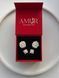 Earrings with hand-embroidered pearls (smaller), Steel, 15 mm