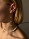 Long earrings with pearls, Steel
