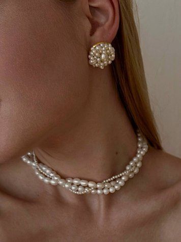 Necklace "Trio elegance", Steel