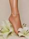 Pearl and heart anklet, Steel, рис