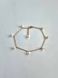 Anklet with pearl pendants, Steel, rounded